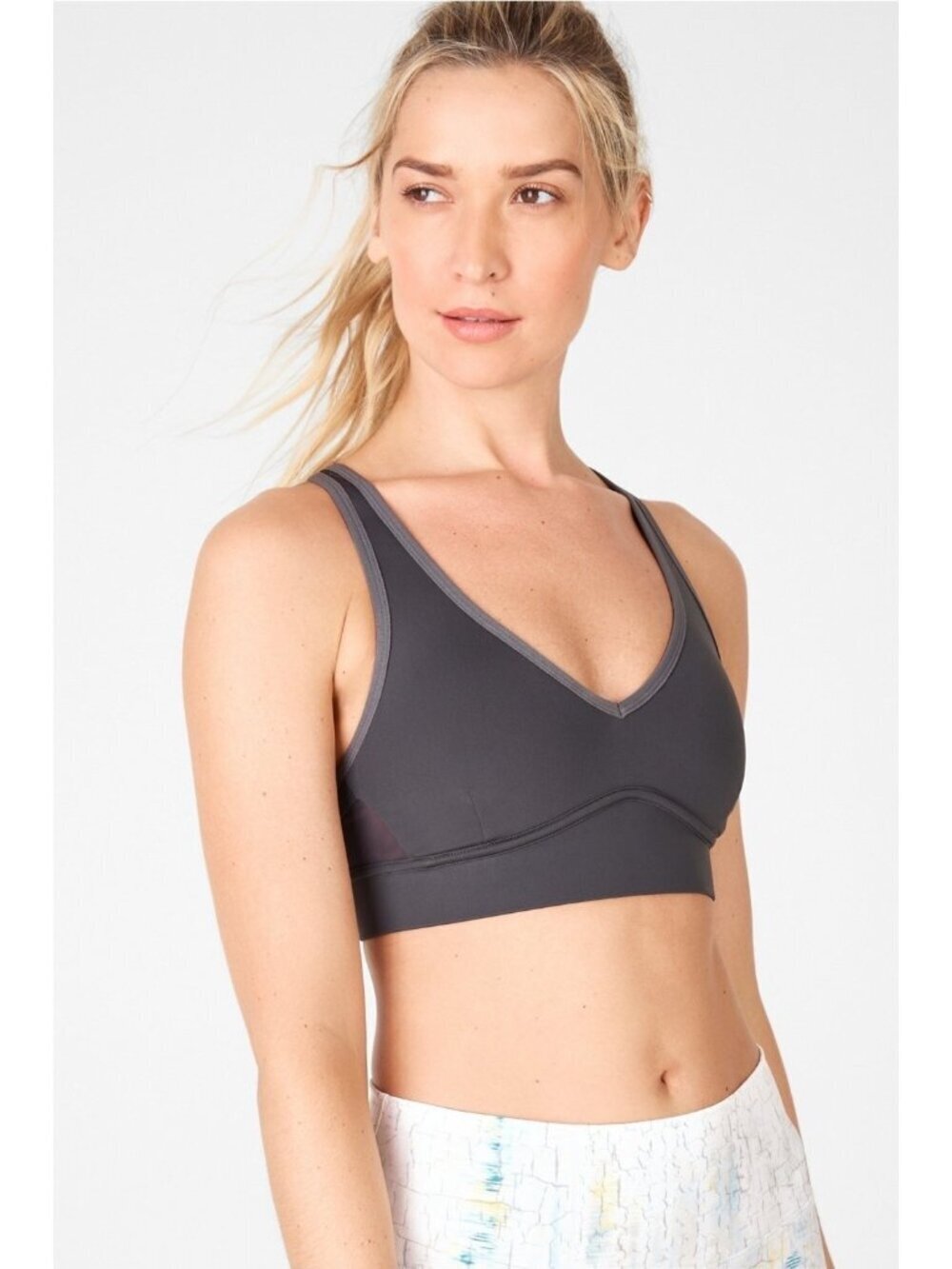 Fabletics Khloe Medium Impact Sports Bra Gray Size 4X